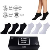 Lion Monroe L5952AZNB Prime Bamboo Serisi Saf Bambu Düz Dikişsiz Premium Siyah Beyaz 6'lı Erkek Patik Çorap