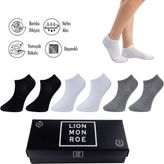 Lion Monroe L5952AZNB Prime Bamboo Serisi Saf Bambu Düz Dikişsiz Premium Siyah Beyaz Gri 6'lı Erkek Patik Çorap