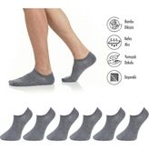 Lion Monroe L5952AZNB Softaura Saf Bambu Dikişsiz Görünmez Bilekte Spor Premium Gri Melanj 6'lı Sneaker Erkek Çorap