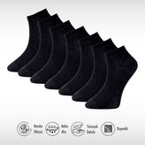 Lion Monroe L5952AZNP Comfort Series Saf Bambu 4 Mevsim Siyah Dikişsiz Premium 7'li Düz Kısa Erkek Patik Çorap