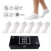 Lion Monroe L5952AZNP Softaura Saf Bambu Düz Kısa Dikişsiz Premium Beyaz 6'lı Erkek Patik Çorap