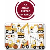 Lipyos Iş Makinaları A3 104 Parça Ahşap Puzzle