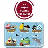 Lipyos Teknede Sevimli Hayvanlar A3 104 Parça Ahşap Puzzle