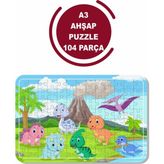 Lipyos Yavru Dinazorlar A3 104 Parça Ahşap Puzzle