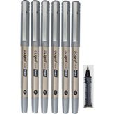 Liqeo Siyah Pilot Kalem Super Point 0.7 6 Adet Siyah Roller Pilot Kalem 0,7 Mürekkepli Dolma Kalem