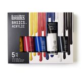 Liquitex 3699350 Basic akrilik boya, çeşitli, 5 x 118 ml