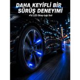 Lisinya 4'lü LED Sibop Işığı Hareket Sensörlü Araç Lastik Sibop Lambası - Lisinya