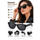 Lisinya Kameralı Akıllı Gözlük Smart Glasses Güneş Gözlüğü Modern Siyah LisnNn-pgmt5gozluk-1-1-3434-NRT