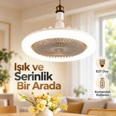 Lisinya Kumandalı E27 LED Avize ve Tavan Vantilatörü