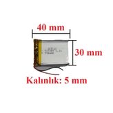 Lityum Polimer Pil 3.7V 590 Mah
