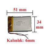 Lityum Polimer Pil 3.7V 750 Mah