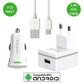 Lityus Şarj Paketi + Micro Usb Kablo (Beyaz) - AKLTCS0202