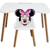 Liva Ahşap Çocukders Çalışma Masasandalye Takımı 4-12YAŞ Minnie Mouse - 85x53 cm