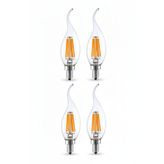 LİVORA LIGHTING Rustik Kıvrık 4W E14 LED Ampul 400lm (4LÜ)