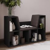 Livora Minderli Kitaplık - Oturma Alanlı 103 cm Minimalist Tasarım, Antrasit