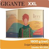 Livvy Premium Foods GIGANTE Gemlik Jumbo (XXL) Taneli Siyah Zeytin 1800 g - Doğal Fermente Katkısız - 1,8 kg