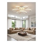 Liya Lighting LEVENT Papatya Model 3 Renkli Beyaz Kasa Beyaz Işık Ledli Modern Aydınlatmalı 60 CM Ledli Avize