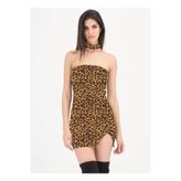 Liyuza B101427 Leopar Desenli Elbise