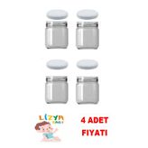 LİZYA BABY Paşabahçe Cam Kavanoz Beyaz Kapaklı 210 Cc Yoğurt Bebek Mama Konserve Reçel Ek Gıda Kavanozu