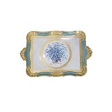 Lm Ahşap 54x35cm İtalyan El Yapımı Dikdörtgen Tepsi Çiçek Desenli