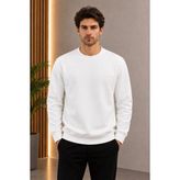 Loader Beyaz Renk Basic Bisiklet Yaka Relaxed Regular Erkek Sweatshirt - XL