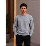 Loader Gri Renk Basic Bisiklet Yaka Relaxed Regular Erkek Sweatshirt - XL