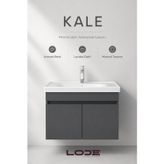 LODE Bath KALE 70Cm Antrasit Demonte Lavabolu Alt Banyo Dolabı, Seramik Lavabo Dahil