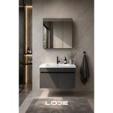 LODE Bath KALE Serisi Banyo Dolabı Seti | Banyo Alt Dolap - Aynalı Üst Dolap | Cerastyle Frame Elite Lavabolu, Lavabo-Aynalı Üst Dolap Dahil