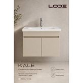 Lode Bath Lode Kale Kumtaşı 90 cm Seramik Lavabolu Alt Banyo Dolabı - 90cm - Kum Taşı