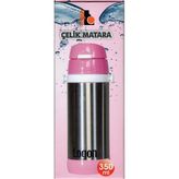 Logon LGI015 Pembe 350 ml Çelik Pipetli Matara
