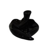 Lokmanavm Geri Akış Buhurdanlık Tütsülük Seramik Kalp Siyah Backflow C0888