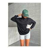 Look Forward Kadın Siyah Dikiş Detaylı Oversize 3 İplik Sweatshirt
