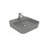 Loop Kare Masa Üstü İnce Çanak Lavabo 45 Cm Extra Cool Grey
