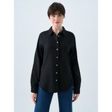 Loose Fit Kadın Gömlek U.kol - Siyah