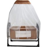 Loove Bebe Melodi Beşik Portatif Sallanır Anne Yanı Beşik Kahverengi - 50x80