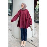 Lopez Balon Kol Tunik Bordo - S