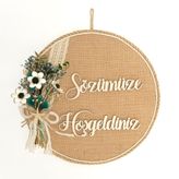Lora Davet Yapay ve Kuru Çiçekli Kapı Süsü - Naturel 54209