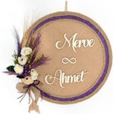 Lora Davet Yapay ve Kuru Çiçekli Kapı Süsü