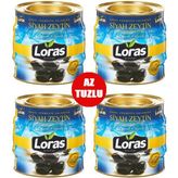 Loras Gemlik Siyah Zeytin Teneke Mega 1400 gr 4'lü - 1,4 kg