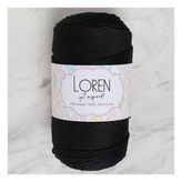 Loren LM040 34445 Polyester Soft Macrame Siyah El Örgü İpi