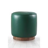 Lorence Home Nocbel Deri Puf Yeşil