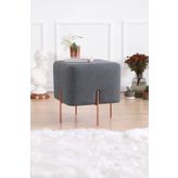 Lorence Home TY4459 Koyu Gri Kare Copper Puf