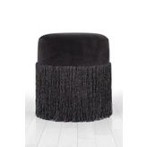 Lorence Home TY7574 Siyah Merkür Püsküllü Puf