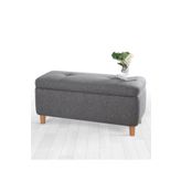 Lorencehome Rocio Sandıklı Bench Puf Koyu Gri