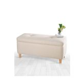 Lorencehome Rocio Sandıklı Bench Puf Krem