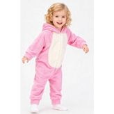 Lorian's Welsoft Koyu Pembe Tavşan Yumuşak Peluş Fermuarlı Bebek ve Uyku Tulumu - 1 Yaş