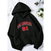 Los Angles Baskılı Oversize Sweatshirt