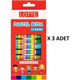 Lotte Pastel Boya 12 Renk x 3 Adet