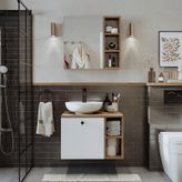 Lotus Lavabolu Mdf 65 Cm Banyo Dolabı + Aynalı Dolap Atlantik Çam - Beyaz