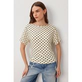 Lovelyİstanbul Puantiyeli Sandy Örme Bluz LCR0121 SARI